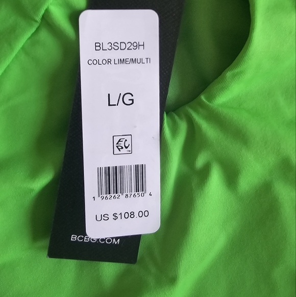 BCBGMAXAZRIA Womens Cut-Out Lime One-Piece Swimsuit - Picture 7 of 8